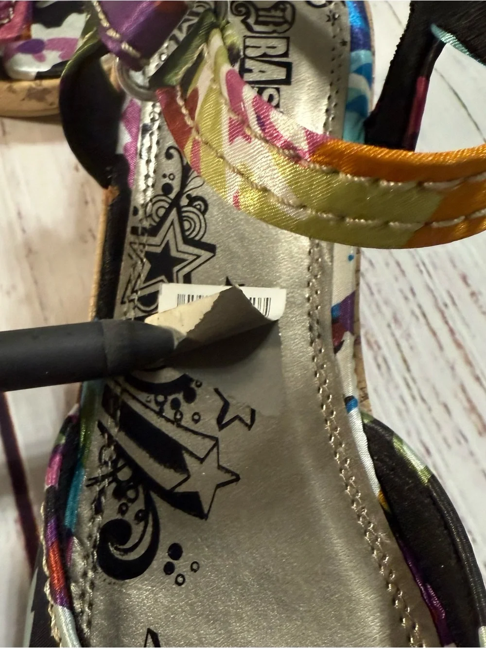 NIB Brash Multicolor Floral Knot Front Girls Wedge Sandal